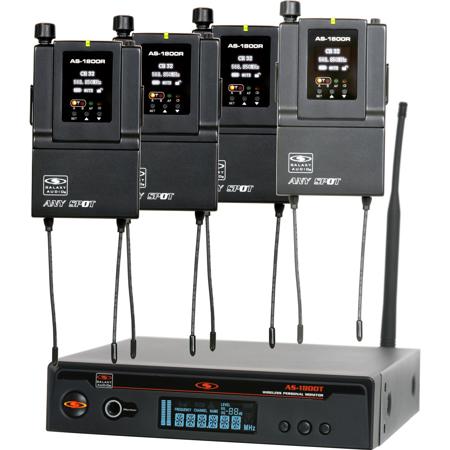 Galaxy Audio AS-1800-4 Wireless Monitor Bandpack System, 4x EB4 Ear Buds