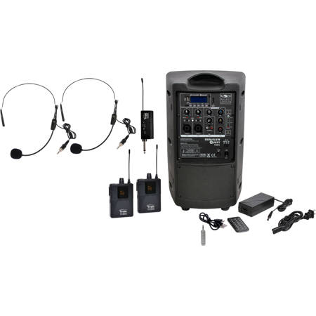 Galaxy Audio TQ8X 8" PA Speaker w/Trek GTU Headset Mic System,A&B:524.5-594.5MHz