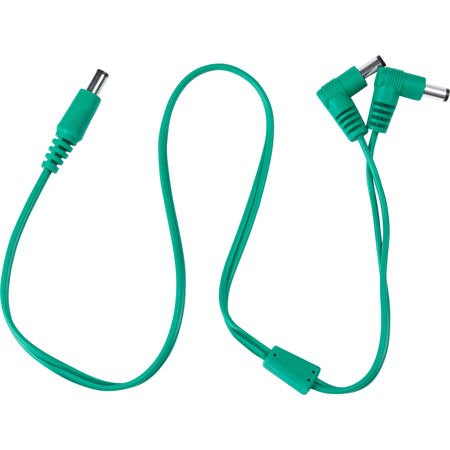Gator Cases Current Doubler Adapter Cable for Effects Pedal Power Supply, Green