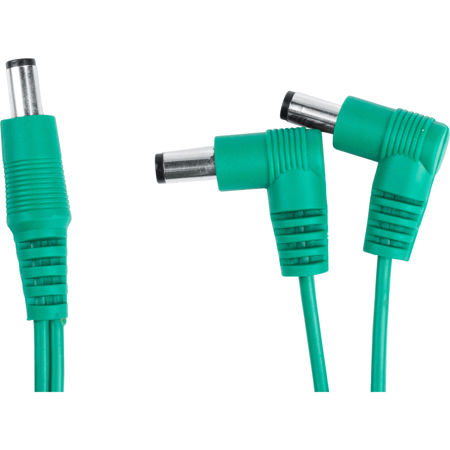 Gator Cases Current Doubler Adapter Cable for Effects Pedal Power Supply, Green