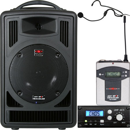 Galaxy Audio TV8 Speaker System, 1-Ch Rx, Bodypack Tx, Uni Headset, 640-664MHz