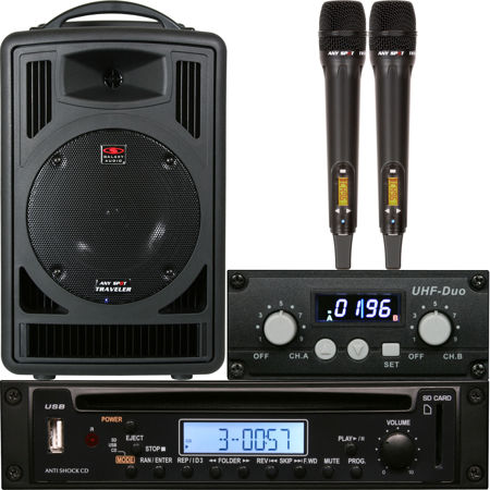 Galaxy Audio TV8 Speaker System, 2-Ch Rx, 2x HH Mic, CD&MP3 Player, 520-544MHz