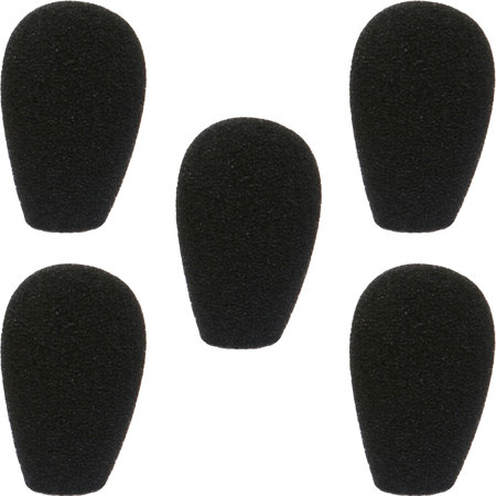 Galaxy Audio WS-HSU Windscreen for Uni Headset Microphones, Pack of 5, Black