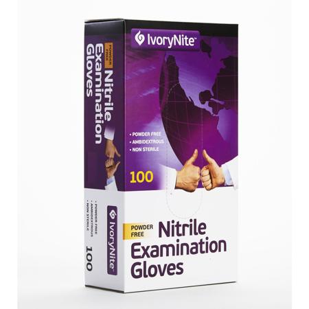 IvoryNite Nitrile Examination Gloves Large (Box of 100, Blue)