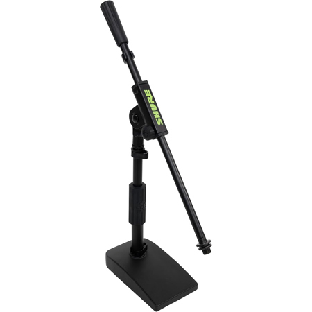 Gator Cases Shure Low Profile Compact Desktop Mic Stand with Single Section Boom