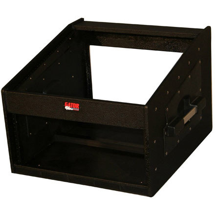 Gator Cases GRCW-10x4 Slant Top Wood Console Audio Rack, 10U Top, 4U Bottom