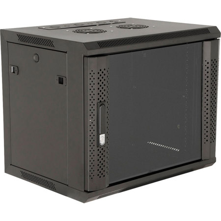 Gator Cases GR-WF4B0917TD Fixed Wall Mounted Rack with Glass Door, 9U, 17" Deep