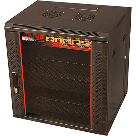 Gator Cases GR-WF4B1217TD Fixed Wall Mounted Rack with Glass Door, 12U, 17" Deep