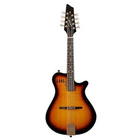 Godin A8 8-String Electro Acoustic Mandolin with Gig Bag, Ebony, Cognac Burst HG
