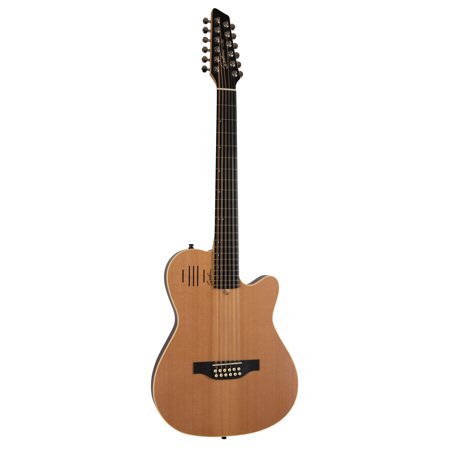 Godin A12 12-String Acoustic Electric Guitar with Bag, Natural Semi Gloss