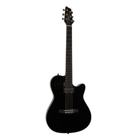 Godin A6 Ultra Electro-Acoustic Guitar with Bag, Black High Gloss