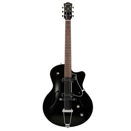 Godin 5th Avenue Cutaway Kingpin II Arch Top Electric Guitar with Case, Black