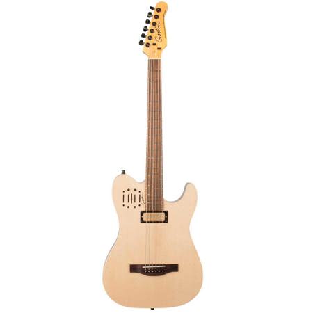 Godin Acousticaster Deluxe Electro Acoustic Guitar, Rosewood, Natural High-Gloss