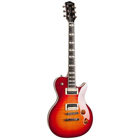 Godin Summit Classic Supreme LTD Electric Guitar, Cherry Burst Flame