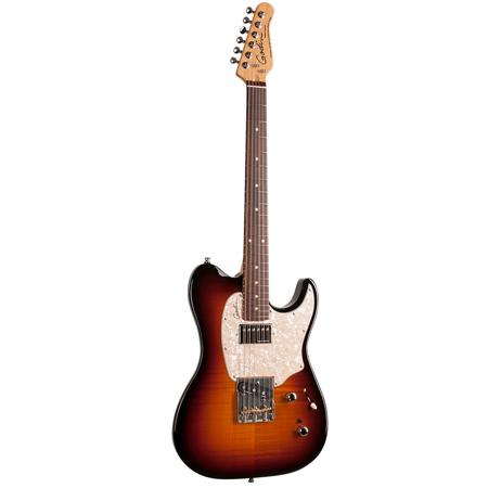 Godin Stadium '59 Electric Guitar, Vintage Burst Flame RN with Gig Bag