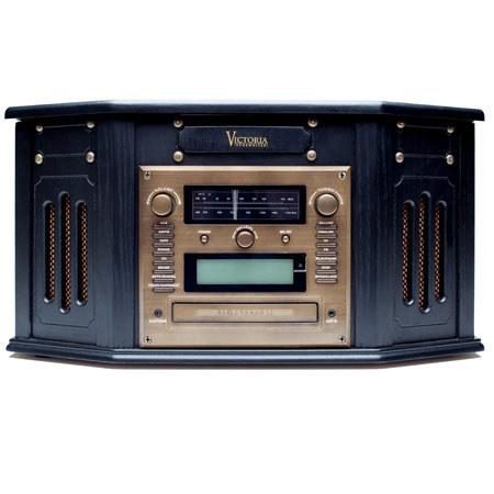 Grace Digital Victoria Tunewriter IV 5 in 1 Entertainment Center, Ebony