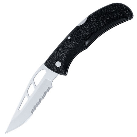Gerber E-Z Out Skeleton Serrated Edge Satin Finish Drop Point Folding Knife