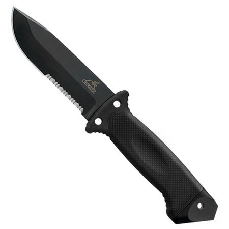 Gerber LMF II Infantry Tactical Survival Knife, Single Serration Black Blade