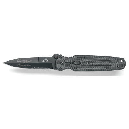 Gerber Covert FAST Serrated Edge Dagger Style Black Blade Folding Knife