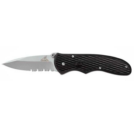 Gerber Fast Draw Serrated Edge Drop Point Satin Finish Folding Knife