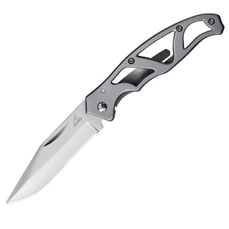 Gerber Mini Paraframe Fine Edge Satin Finish Drop Point Stainless Steel Knife