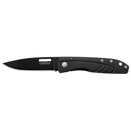 Gerber STL 2.0 Stainless Steel Folding Knife w/Fine Edge Drop Point Black Blade