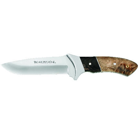 Winchester Burl Wood Large Fixed Blade Knife, Fine Edge