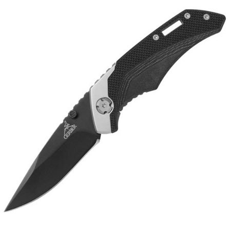 Gerber Contrast Drop Point Fine Edge Black Finish Folding Knife