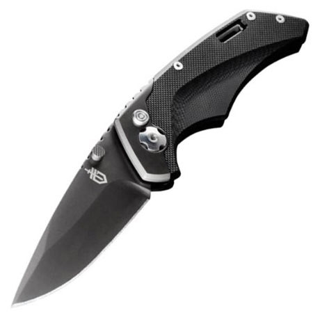Gerber Contrast AO Fine Edge Drop Point Black Finish Folding Knife