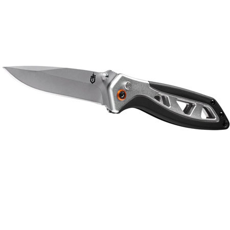 Gerber Outrigger Assisted Opening Knife, 3.0" Fine Edge Drop Point Satin Blade