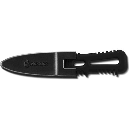 Gerber River Shorty Knife, Fixed Serration Blade with Stunted Tip, Black
