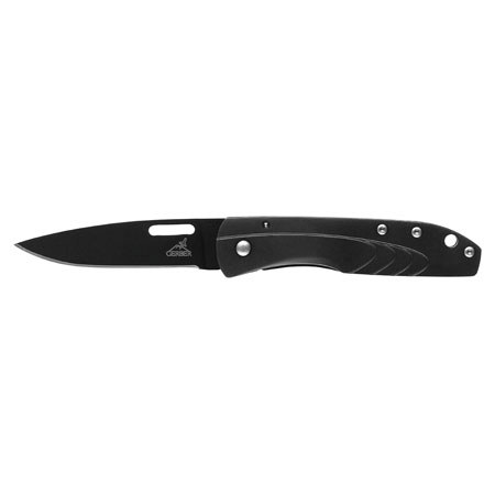 Gerber STL 2.6" Folding Knife with Black Finish, Plain Edge Drop Point Blade