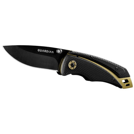 Gerber Guardian K3 3" Folding Clip Knife with Drop Point Fine Edge Black Blade