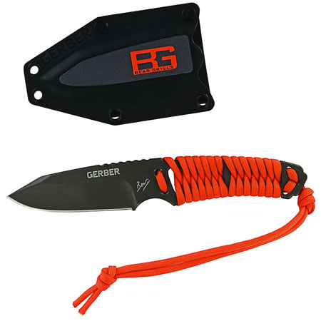 Gerber Bear Grylls Paracord Wrapped Fixed 3.25" Plain Edge Clip Point Blade