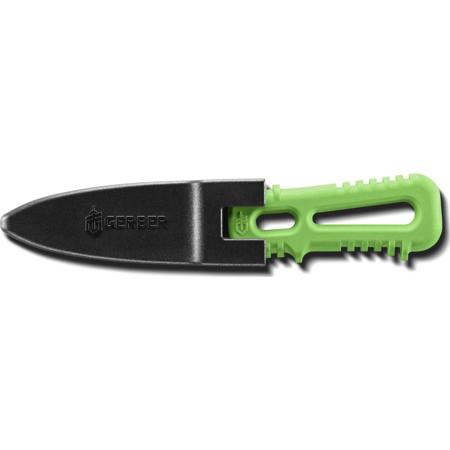Gerber River Shorty Knife, Fixed Dual Serration Blade with Stunted Tip, Green