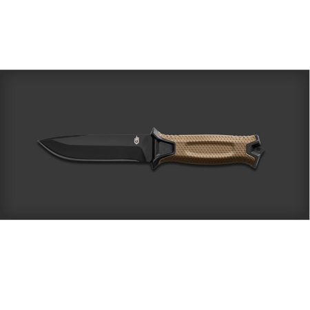 Gerber StrongArm Fixed Fine Edge Black Blade Knife with Drop Point