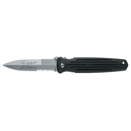 Gerber Applegate Fairbairn Double Edge Folding Knife,Serrated Satin Finish Blade
