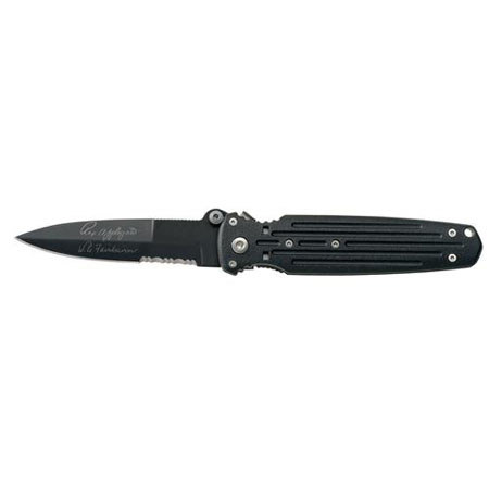 Gerber Applegate-Fairbairn Covert Double Bevel Folding Knife, Serrated Black