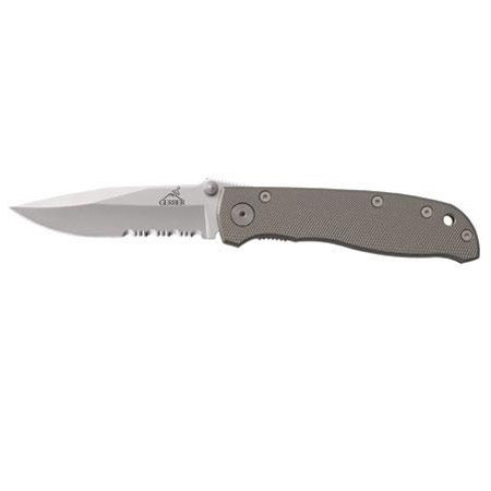 Gerber Air Ranger Folding Knife, 3.3" Serrated Drop Point Satin Finish Blade