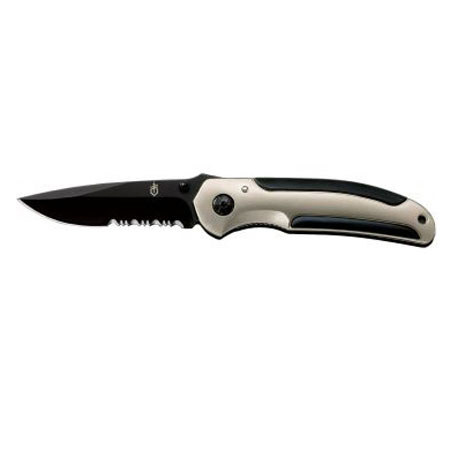 Gerber A.R. 3.00 Folding Knife with 2.9" Serrated Edge Drop Point Black Blade