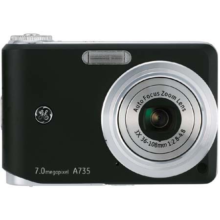 General Electric A735 Digital Camera, 7.0 Megapixel, 3x Optical Zoom, 4.5x Digital Zoom, 2.5" LCD Display, Black