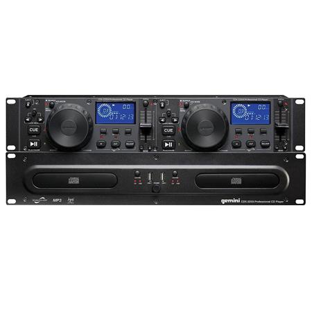 Gemini Dual Rack Mount CD/USB Media Player, Blue Back Lit LED Display, Seamless Loop, Pitch Fader Control +/- 12%