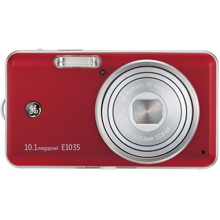 General Electric E1035 Digital Camera, 10.0 Megapixel, 3x Optical Zoom, 4.5x Digital Zoom, 2.7" LCD Display, Red