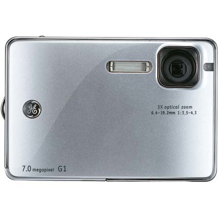 General Electric G1 Digital Point & Shoot Camera, 7.0mp, 3.0x Optical & 4.5x Digital Zoom, 2.5" LCD Display, Silver - With Free 1GB SD Card