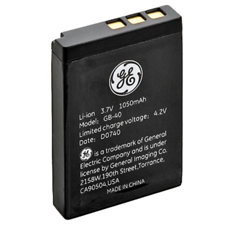 GE GB40 Li-Ion 1050mAh, 3.7V DC f/"E" Ser Digital Camer