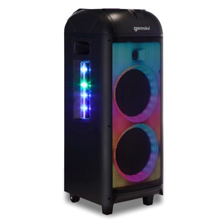 Gemini GPLT-360 1000W Dual 8" Portable Bluetooth Speaker with LED Party Lighting