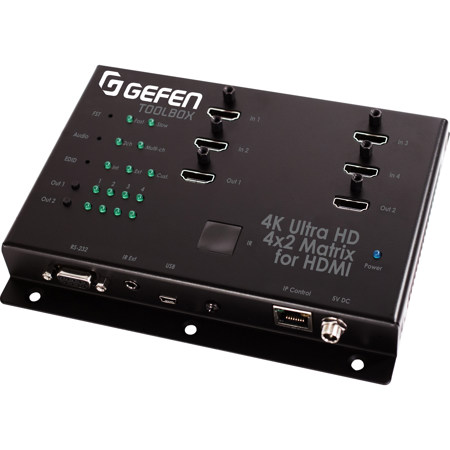 Gefen 4x2 Matrix for HDMI with Ultra HD 4Kx2K Support, Black