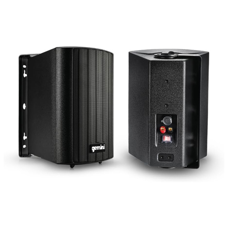 Gemini GHSI-W400BT 4" 100W Waterproof Bluetooth Outdoor Wall Speakers, Pair Black