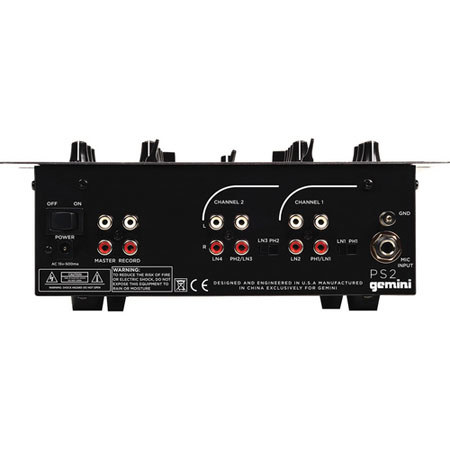 Gemini PS2 10" 2-Channel Stereo DJ Mixer