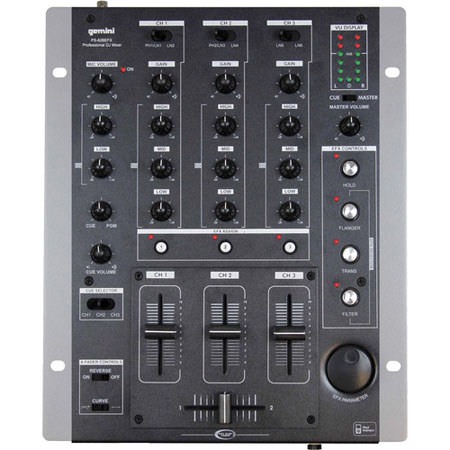 Gemini PS-626EFX 10 inch Pro 3-Channel Stereo Mixer